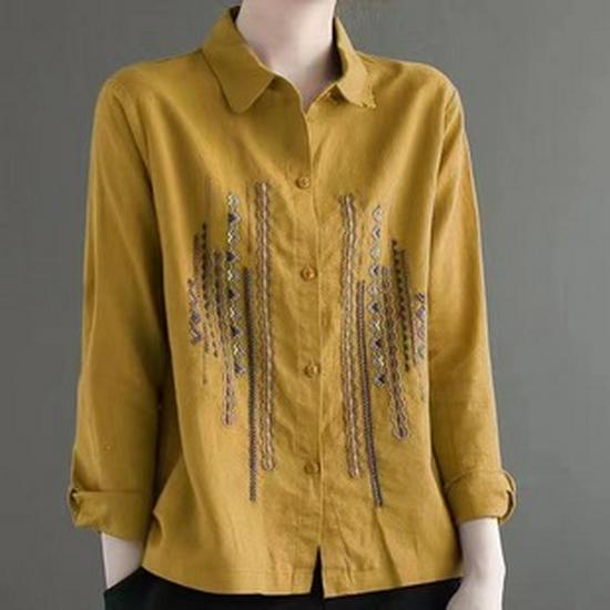 Женский костюм-двойка из хлопка и льна - Однотонный, Мода весна/осень