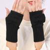 Thick Warm Bowknot Knitted Gloves Soft Half Finger Gloves Cute Arm Warmers Women Girls