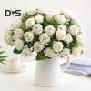 Eco-friendly Artificial Flower 10 Heads Attractive Single Branch Simulation Rose Flower Ornament