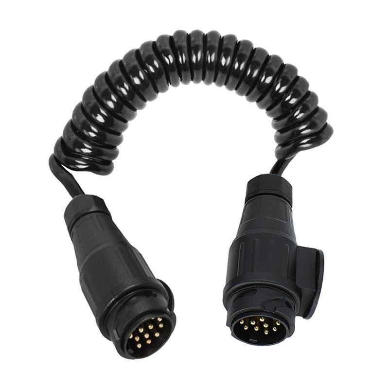 Tow Trailer Extension Cable Lead 13 Pin Connectors- 3 Meter Length, 13 Pin Male To 13 Pin Male, For Caravan Light Board Plugs