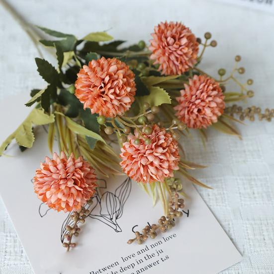 Искусственный цветочный шар 5 голов реалистичные устойчивые к УФ-излучению искусственные хризантемы