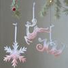 2pcs Pink Transparent Xmas Tree Hanging Ornaments Merry Christmas Decor  Home Desktop Decoration