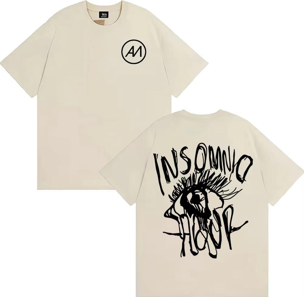 Певец Абрахам Матео Insomnio Tour 2025 Мерч Футболка Мужская Женская Мода Хип-хоп Уличная одежда Футболки Повседневный Комфорт Свободная Футболка