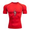 Men's Compression Sports T-Shirt, Punk Chrome Cross Tribal T