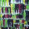 Фиолетово-синяя гирлянда из виноградной лозы: Искусственные листья, фрукты и шелковые цветы