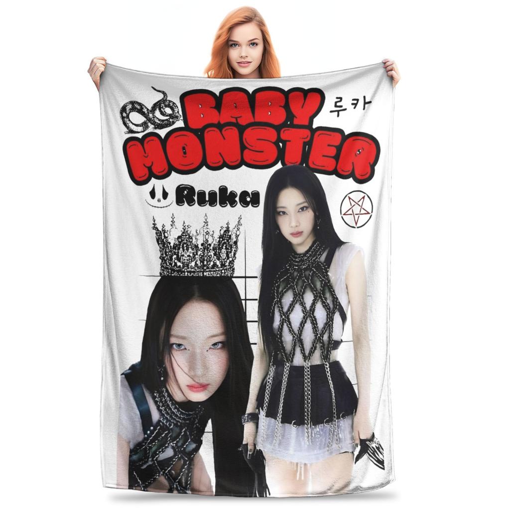 Babymonsters KPOP Фланелевое одеяло Потрясающие пледы для дома 200x150см Покрывала,