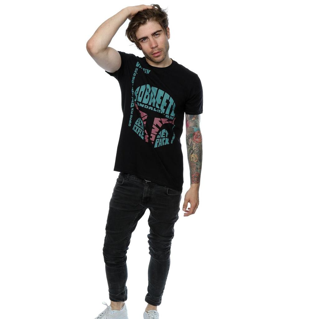 Star Wars Mens Boba Fett Text Head T-Shirt