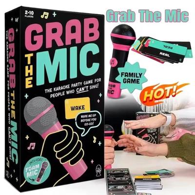 Захватывающая Игра 'Возьми Микрофон' Семейное Караоке 2-10 Игроков Настольная Игра для Плохих Певцов 125 Карточек с Текстами Песен Игра для Певцов Для Семейной Вечеринки