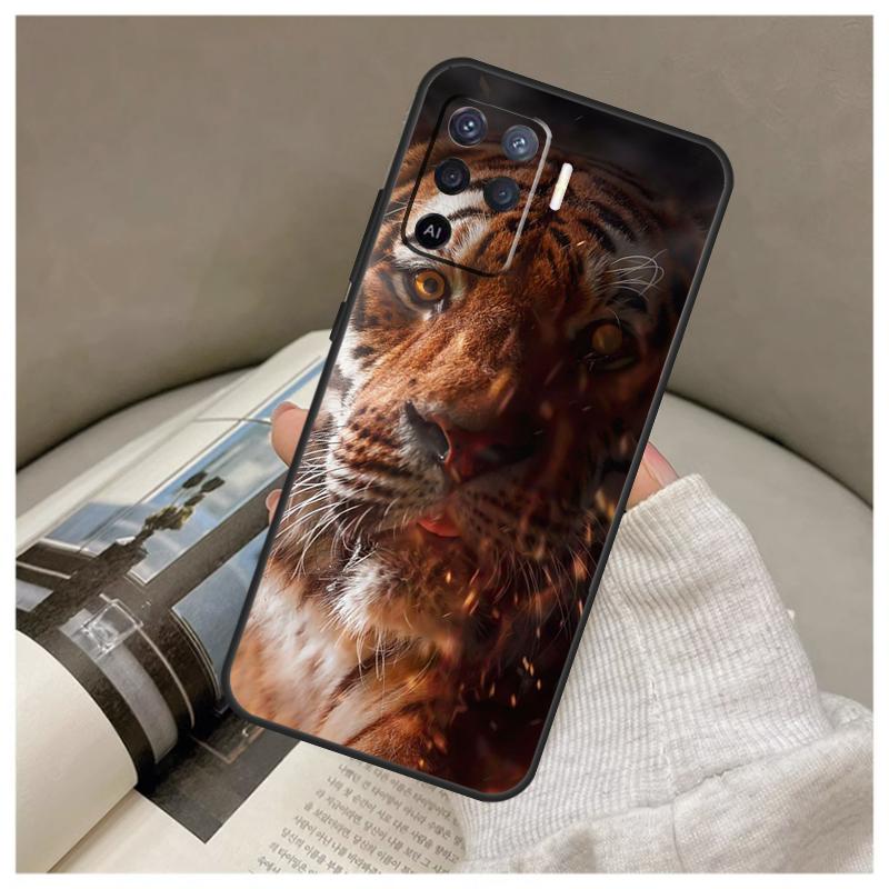 Чехол с мордой тигра для Oppo A74 A94 A54 A18 A38 A58 A78 A98 A80 A60 A40 A96 A76 A16 A15 A17 A57 A77 A5 Pro