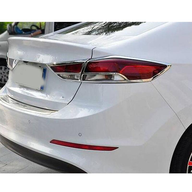 For Hyundai Elantra Avante 2016 2017 2018 Car Rear Back Light Lamp Hood Eyebrow Frame Stick ABS Chrome Cover Trim 4Pcs