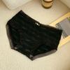 Underwear Women's Traceless Ice Silk Antibacterial Crotch Girls' Sexy Lace Mid Waist Large Summer Thin Shorts