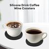6 шт. нескользящие силиконовые подставки под кружки для кофе, набор держателей, подставки под чашки, набор, черный круглый коврик, домашний офисный стол, декоративная подкладка