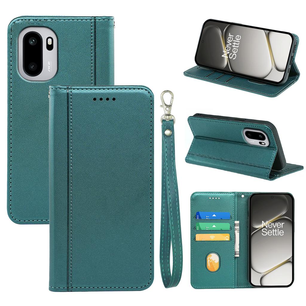 Для OnePlus 15R 5G/Ace 6T 5G/Ace 6 5G Кошелек-чехол с магнитной застежкой, чехол для телефона из ПУ-кожи с ремешком на запястье