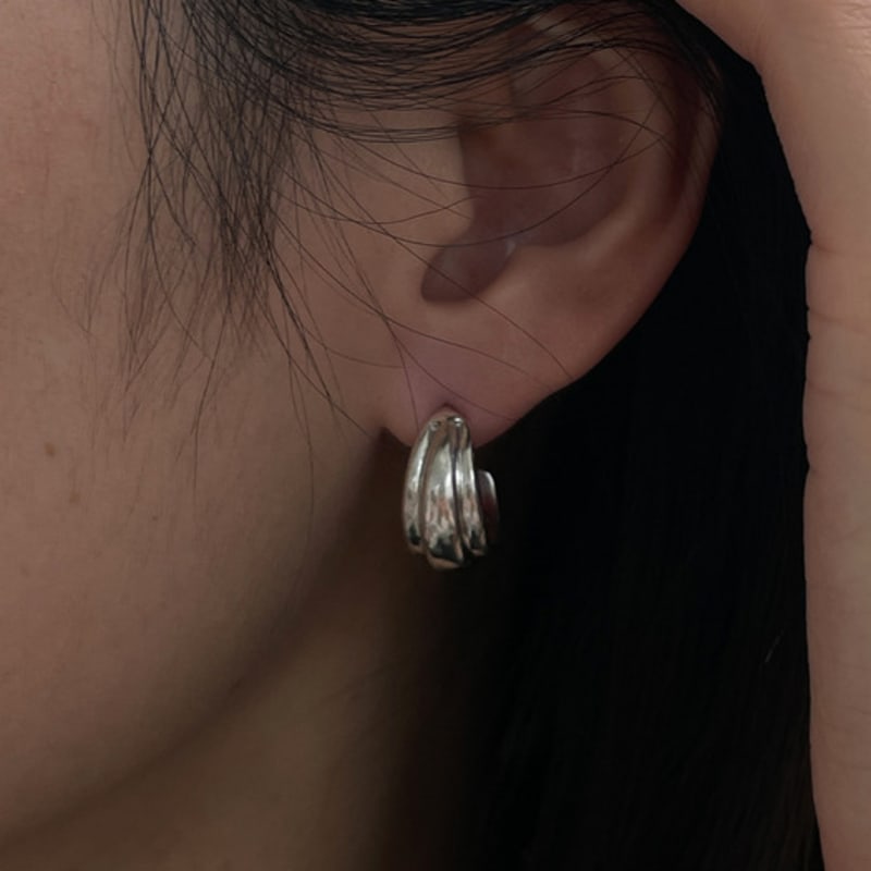 Серьги-кольца Melliv Silver Hoop Bold L_mve06