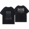 Американская летняя хлопковая куртка для мужчин и женщин Nine Inch Nails Nine Inch Nails Окружающая рок-группа Футболка с коротким рукавом с принтом