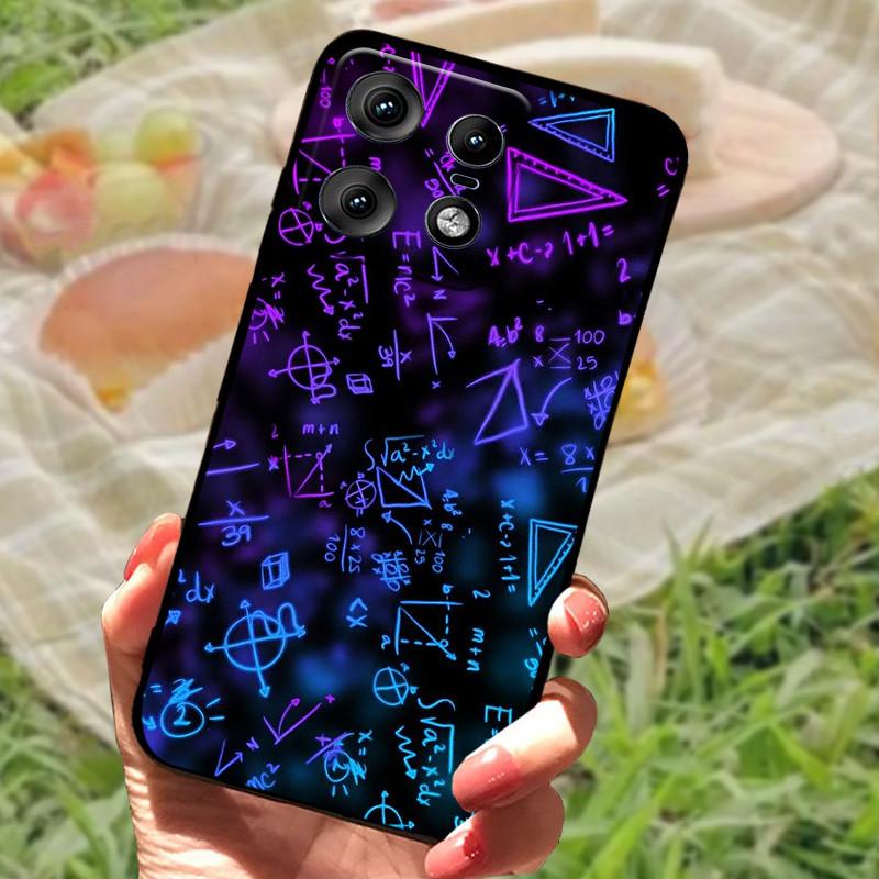 Чехол для Motorola Edge 50 Pro Модный Мраморный Силиконовый Черный Мягкий Бампер для Телефона Moto Edge 50 Pro Мультяшные ТПУ Оболочки