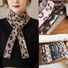 Versatile Wool Leopard Scarf Warm Long Narrow Scarf Korean Style Skinny Scarf  Winter Accessory