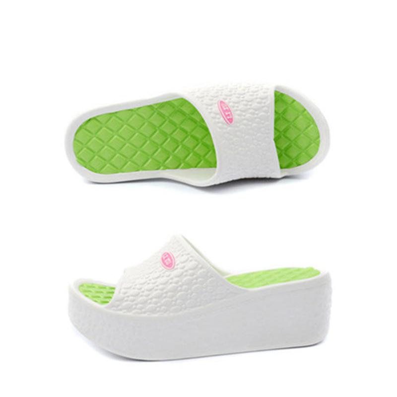 Женские односложные тапочки на танкетке с толстой подошвой, богемные домашние тапочки из пенопласта для ванной комнаты, сверхлегкие и удобные