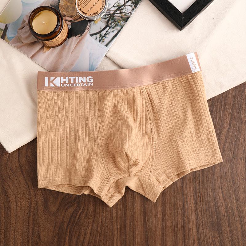 Men's Solid Color Cotton Boxer Shorts - Sporty, Comfortable, Breathable Mid-Rise.