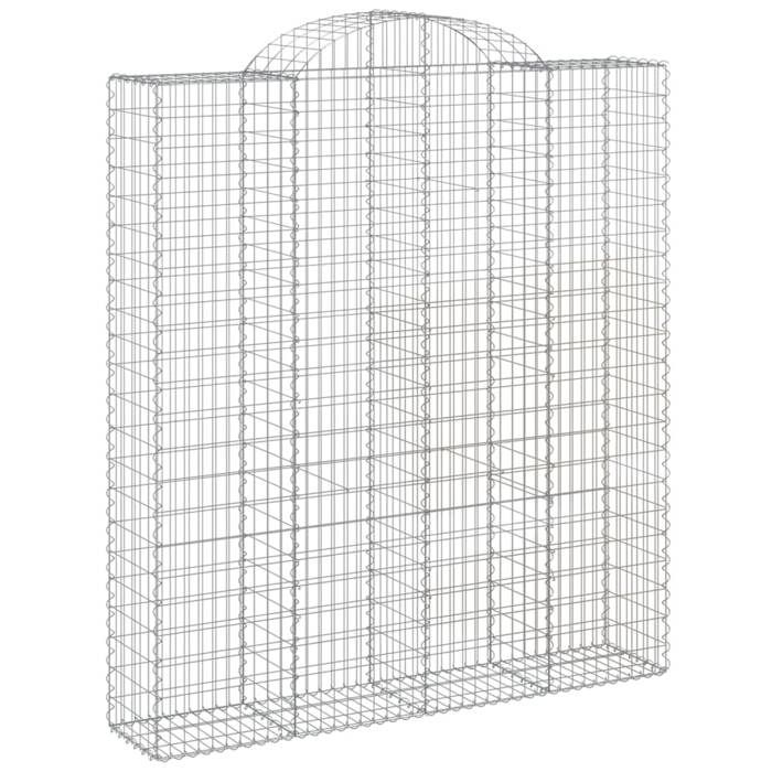 VidaXL Paniers à gabions arqués 4 pcs 200x50x220/240 cm Fer galvanisé, gabion, cage de gabion, panier de mur de gabion, mur 3146448