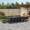 VidaXL Garden Dining Set with Cushions 17 Pcs Black Textilene, Outdoor Dining Set, Dining Furniture 3295087