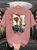 Burning Ace Heart Poker Dice Oversized Tee