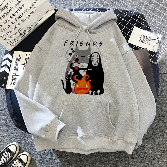 Женская толстовка с длинными рукавами из японского аниме с рисунком Тоторо, женская толстовка Kawaii Hoodeis Miyazaki Hayao Studio, толстовки