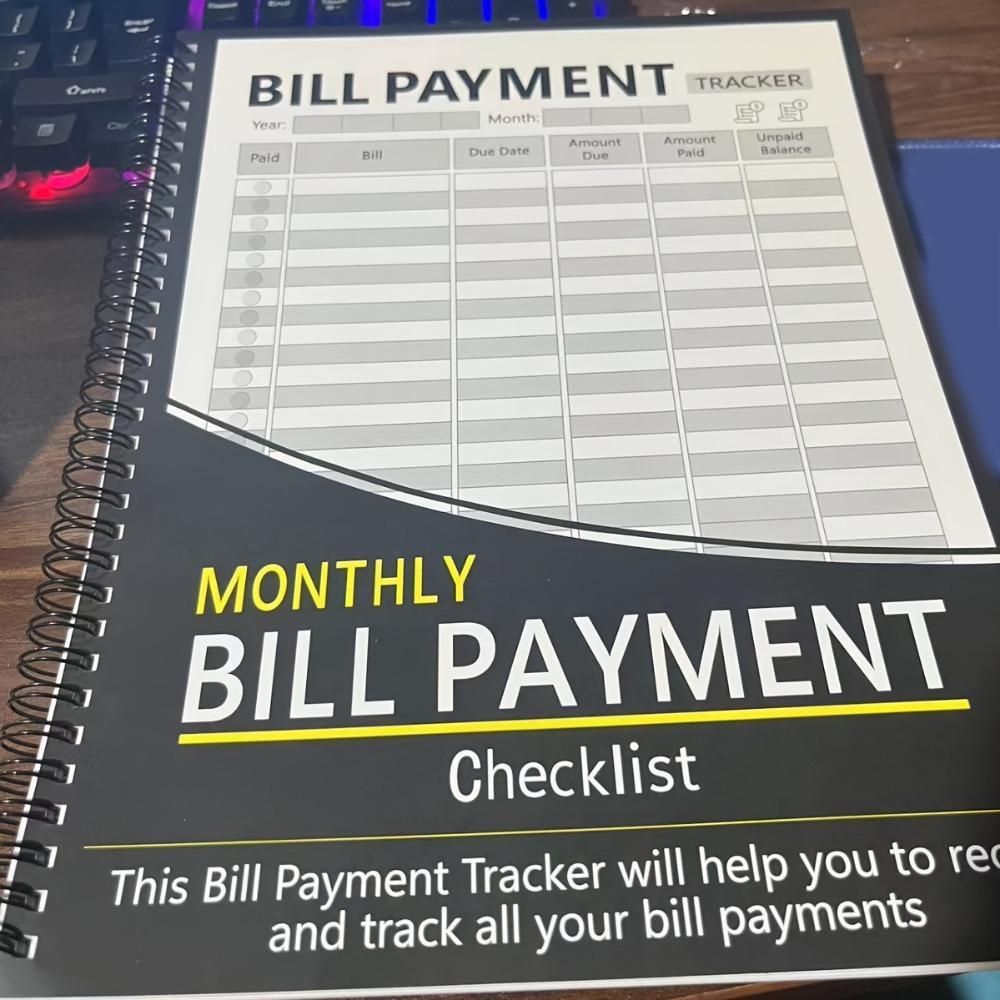 Monthly Financial Planner Notebook Bill Tracker with Checklists Budget And Payment Record Book for Personal Finance Management
