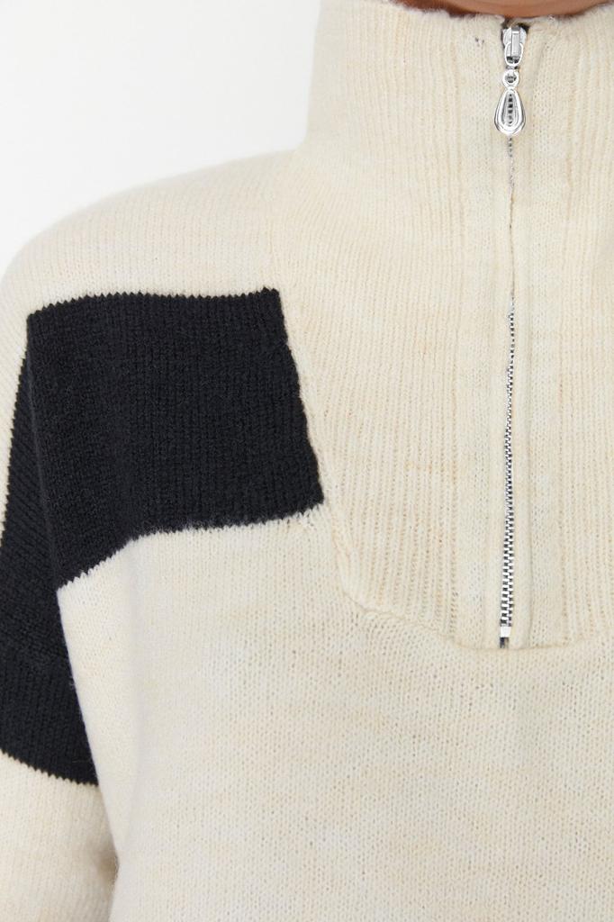 Женский модный стильный свитер, широкий крой, мягкий текстурированный трикотаж на молнии, свитер