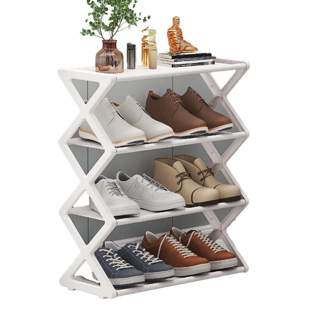 Compact X Shape Shoe Rack Multi Layer Design for Home Organization