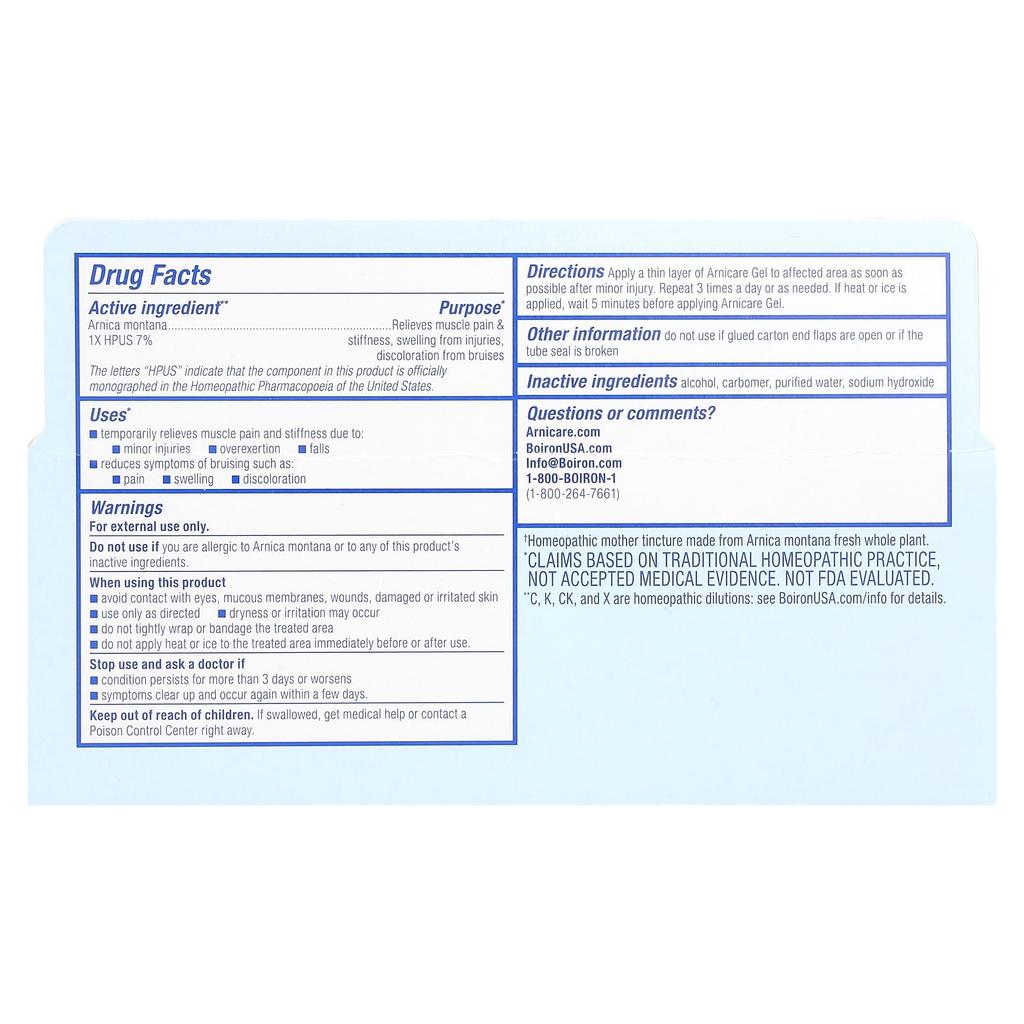 BOIRON Гель Arnicare, обезболивающий, без запаха, 2,6 унции (75 г)