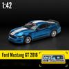 Масштаб 1/42 2018 Ford Mustang GT Super Racing в сборе, игрушечный автомобиль из сплава, литая под давлением металлическая коллекция, подарочные игрушки с коробкой