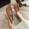 Mao Mao Shoes Women's Winter Velvet 2025 New Versatile Flat-soled Doudou Shoes Keep Warm and Comfortable, One-pedal Cotton Shoes