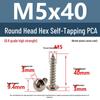 8.8 Grade Round Head Hex Socket Self-Tapping Screws M2-M4 Carbon Steel Bolts