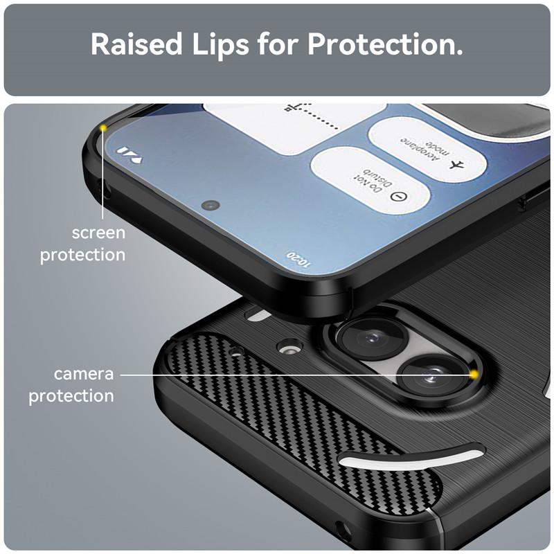 Чехол для телефона Nothing Phone 2a Чехол для телефона Nothing Phone 2a 6,7-дюймовый ударопрочный силиконовый бампер из углеродного волокна для телефона Nothing Phone 2a