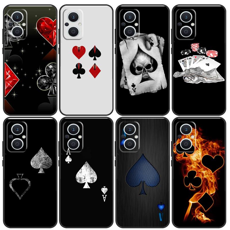 Чехол Ace of Spades Poker для OPPO Reno 2Z 4Z 5Z 8T 4 5 6 7 8 Lite 10 Pro OPPO Find X5 X6 Pro X2 Lite X3 Neo