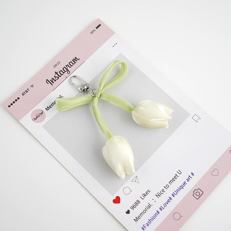 Трендовый Универсальный Брелок с Бантом-Тюльпаном Милый Брелок-Подвеска с Бантом для Женщин Девочек Изысканные Аксессуары для Украшения Рюкзака Подарки