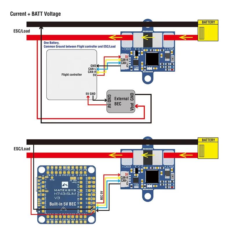 MATEK CAN-L4-BM Цифровой монитор питания AP_Periph CAN TI INA239 DroneCAN 30*22 мм ArudPilot для полетного контроллера RC самолета