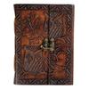 Leather Journal Diary with Vintage Lock Personal Organizer,Diary for Men & Women Owl Diary-Brown Color
