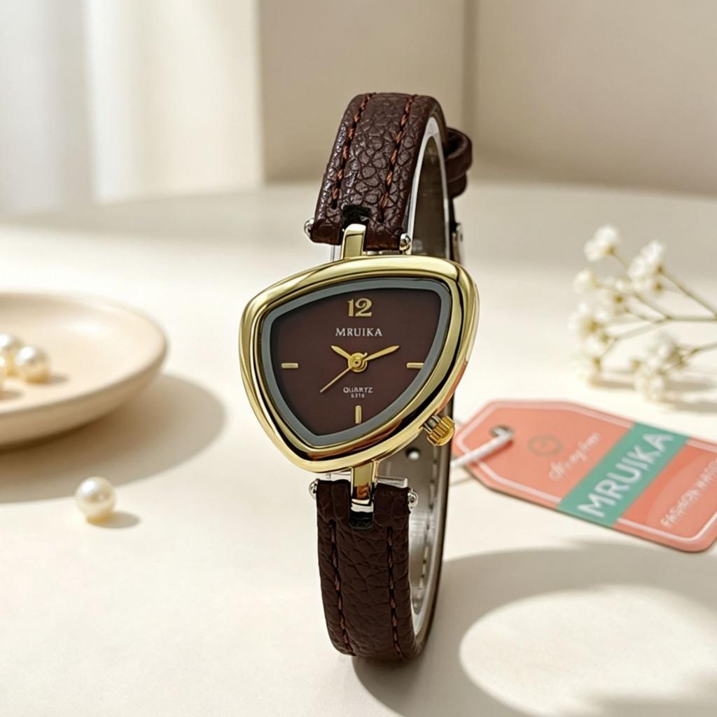 Fashion Dress Watch Irregular Triangle Women's Quartz Watch Luxury Gifts Ladies Leather Strap Brand Wristwatches