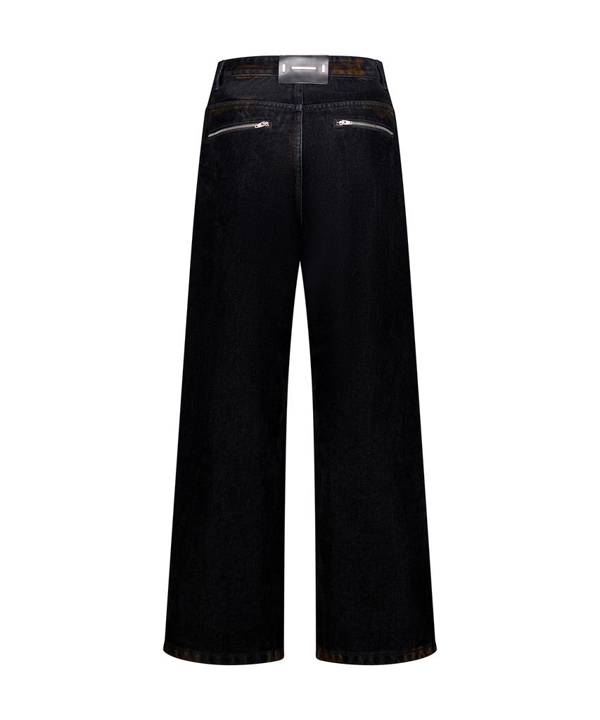 OEUVA Velvet Washed Denim Pants