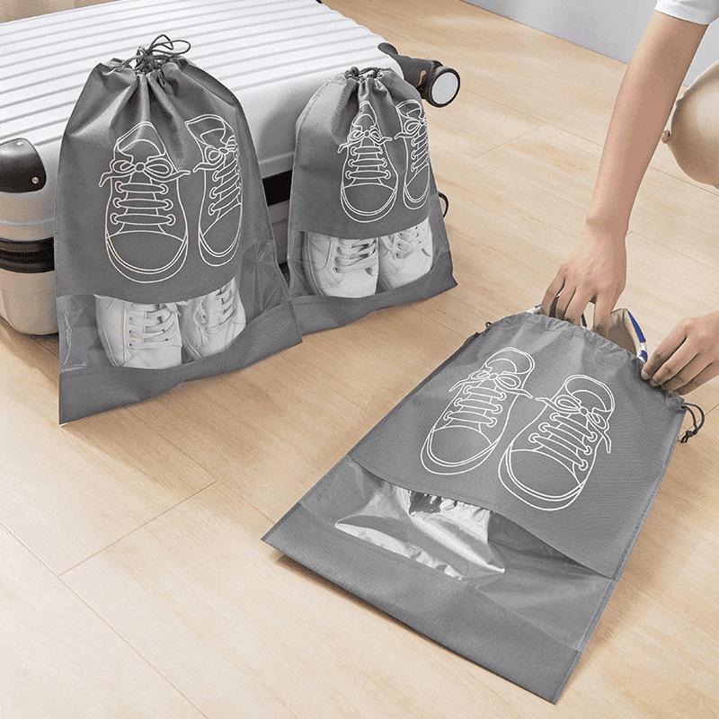 Large Dust-Proof Non-Woven Shoe Storage Drawstring Bag for Travel