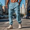 Men's Overalls Drawstring  Multi Pocket Casual Pants Hiking Pants Cotton Twill Pants