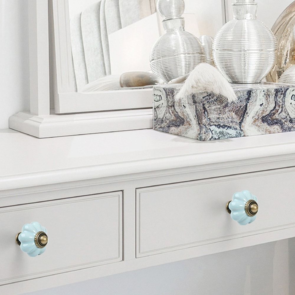 Round Ceramic Pumpkin Handle European Style Drawer Knobs Simple Door Pull Handles Wine Cabinet