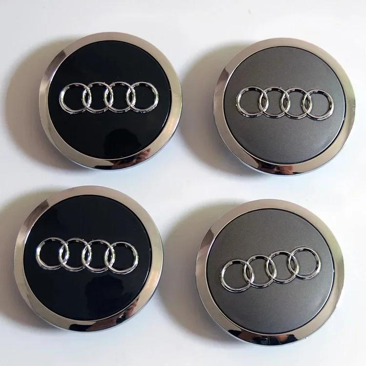 AUDI Wheel Center Cap Hub Covers 4pcs/Set 60mm 61mm 68mm 69mm 77mm Car Styling Badge for A3 A4 A5 A6 A7 A8 S4 Auto Accessories