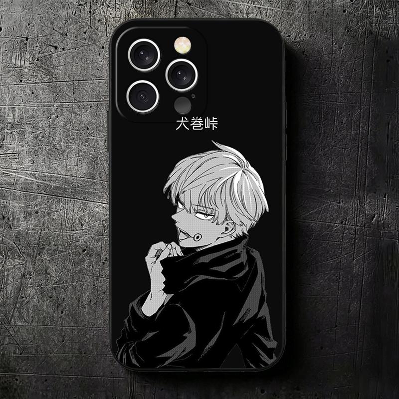 Аниме Инумаки Тоге JUJUSU Мягкий чехол для телефона для iPhone 16 16E 17 Air 15 Pro Max 14 Plus 13 Mini 11 12 7 Черная задняя крышка