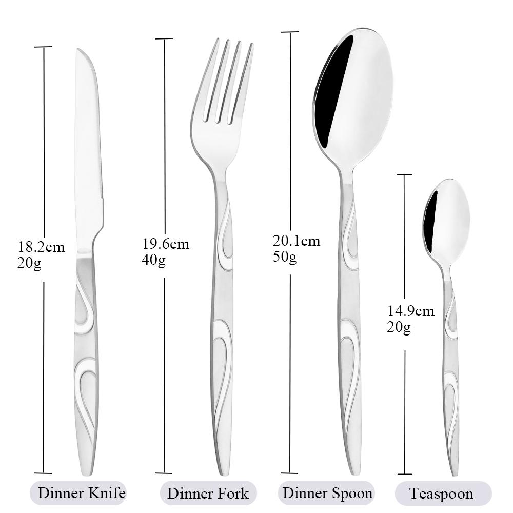 Винтажный набор столовой посуды в стиле вестерн, 24 шт., столовые приборы из нержавеющей стали 304, столовые приборы, светильник, роскошный стиль, обеденный нож, вилка, ложка, набор посуды