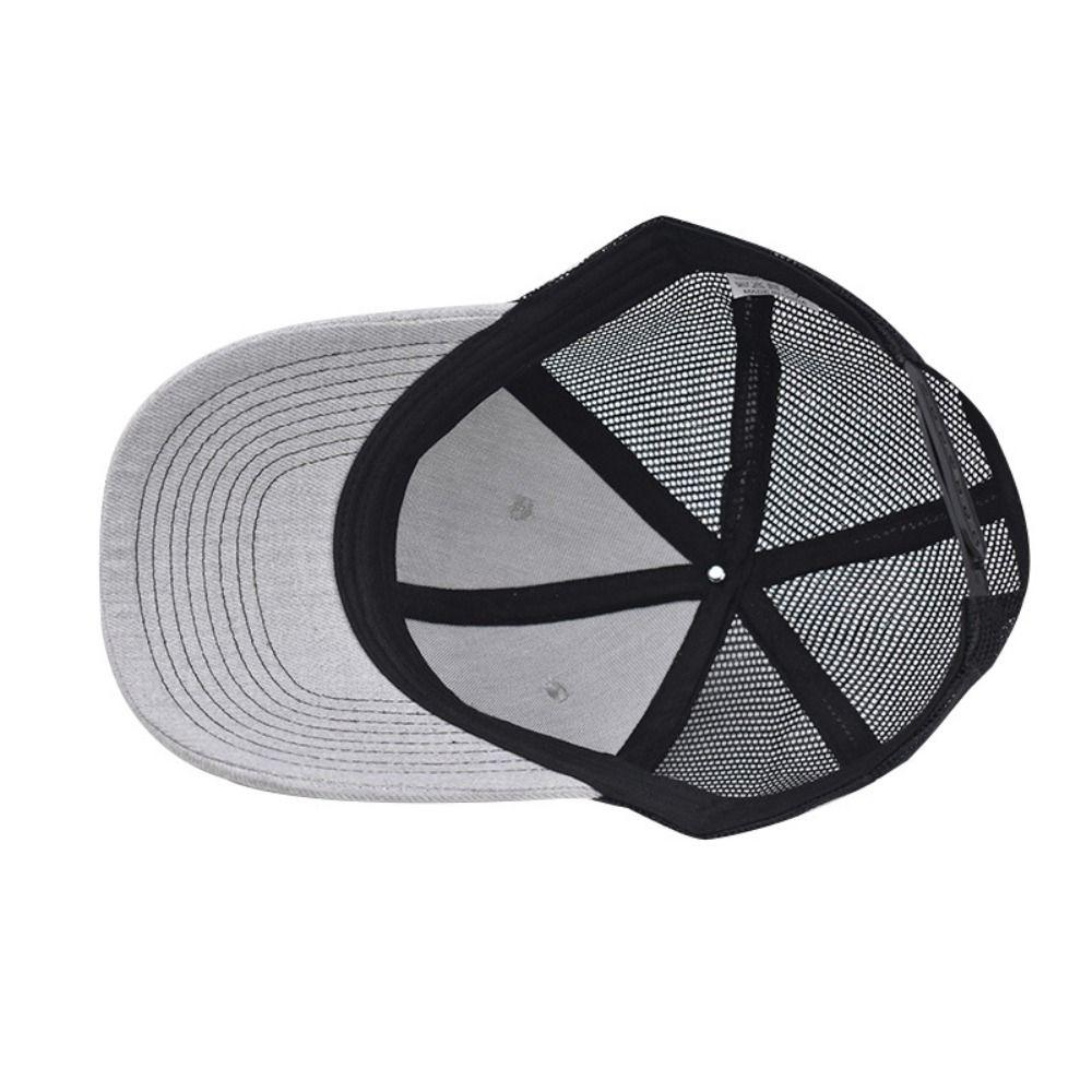 Breathable Baseball Cap DAD Leather Label Dad Hat Casual Mesh Trucker Hat For Men