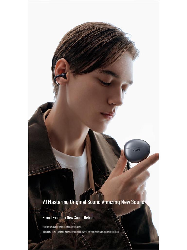 Bluetooth-наушники-клипсы Sanag S7S с ИИ-переводом и костной проводимостью для спорта 2025 года - Открытая конструкция, не затыкающая уши