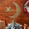 Звезда Луна Дерево Верхушка для Рождественской Xmas Фестивальной Праздничной Декорации Блестящая Отделка Элегантный Дизайн Украшение для Домашней Вечеринки